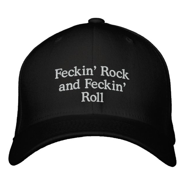 boné "Feckin' Rock and Feckin' Roll" (preto) (Frente)
