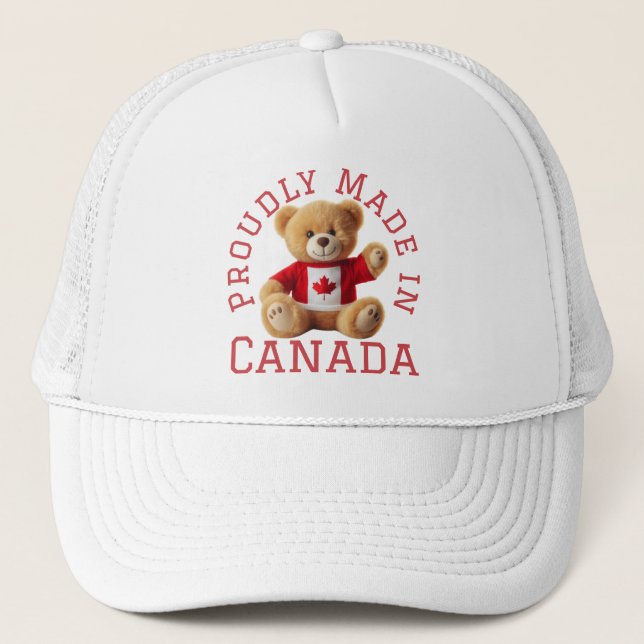 Boné Feita com orgulho no Canadá com Urso de Teddy (Frente)