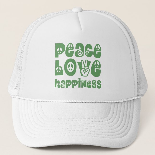 Boné felicidade do amor da paz (Frente)
