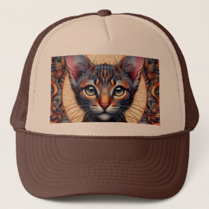 Boné Felinino fantástico ornamentado mítico régio