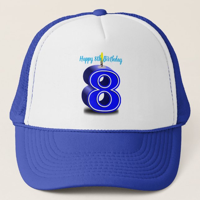 Boné Feliz 8º Aniversário (Frente)