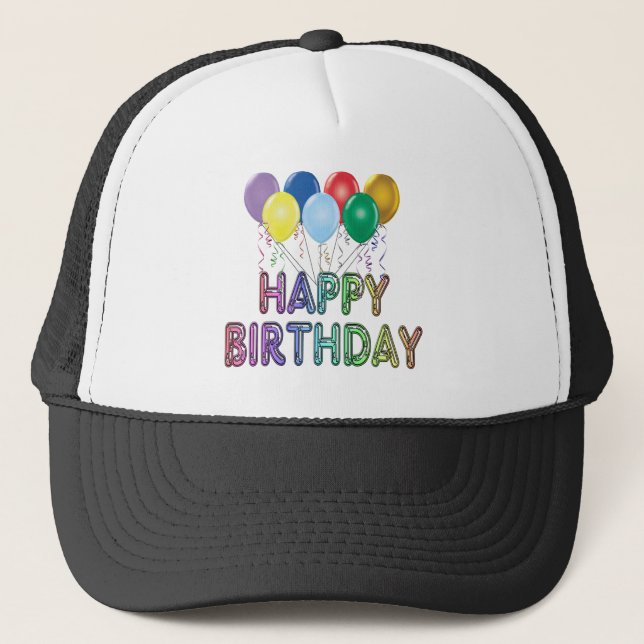 Boné Feliz aniversario com o chapéu do aniversário do (Frente)