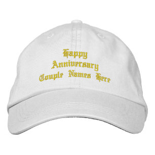 Boné Feliz Aniversário Texto Personalizado Casal Nomes