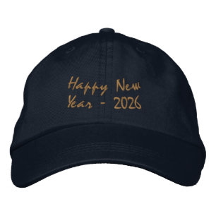 Boné Feliz Ano Novo 2026 Desejos Impressos Feriados Azu