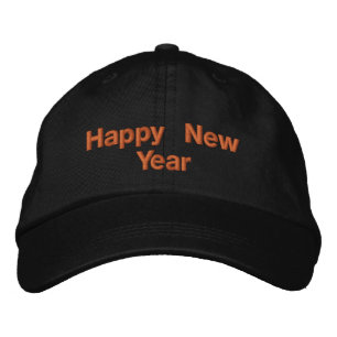 Boné Feliz Ano Novo Bonito Elegante Preto Cor-Chapéu