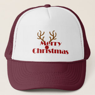 Boné Feliz Cartões de natal de Natal com Reindeer