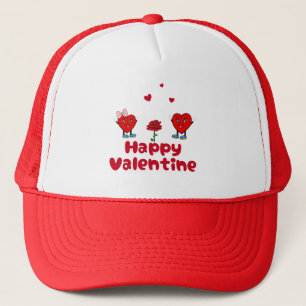 Boné Feliz coração vermelho