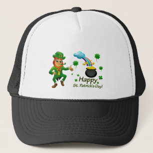 Boné Feliz Dia de São Patrício Leprechaun Arco-íris