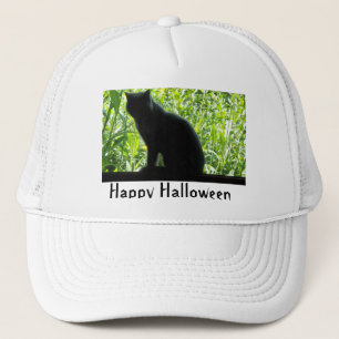 Boné Feliz Gato Negro de Halloween