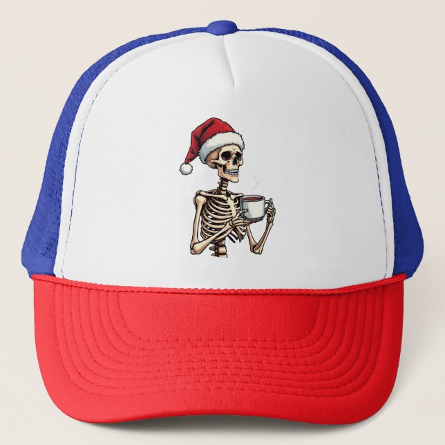 Boné Feliz Halloween Esfregando Papais noeis de Natal (Frente)