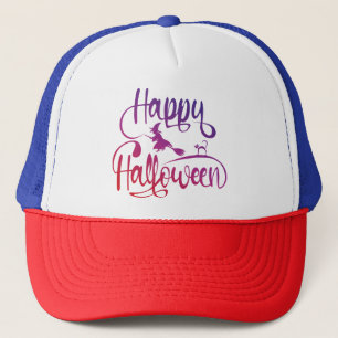 Boné Feliz Halloween gradient voando feiticeiro