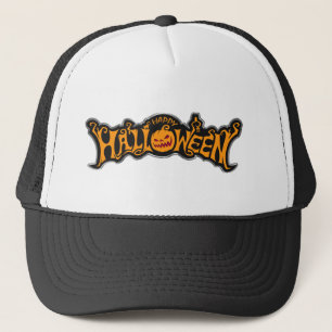 Boné Feliz Halloween Olho de Rubi Abóbora Moldura de Pr