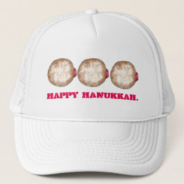 Boné Feliz Hanukkah Chanukah Jelly Rosquinha Doughnut