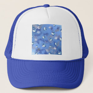 Boné Feliz Hanukkah Estrelas Cadentes e Dreidels