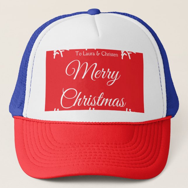 Boné Feliz Natal adicionar nome texto presente personal (Frente)