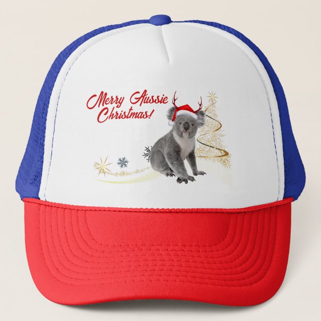 Boné Feliz Natal Australiano Urso Koala  (Frente)