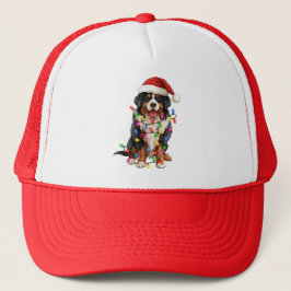 Boné Feliz Natal Bernese Mountain Dog Santa Hat