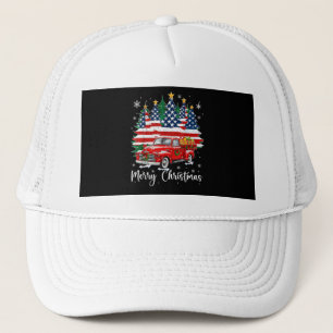 Boné Feliz Natal Caminhão Vermelho Antigo Bandeira dos