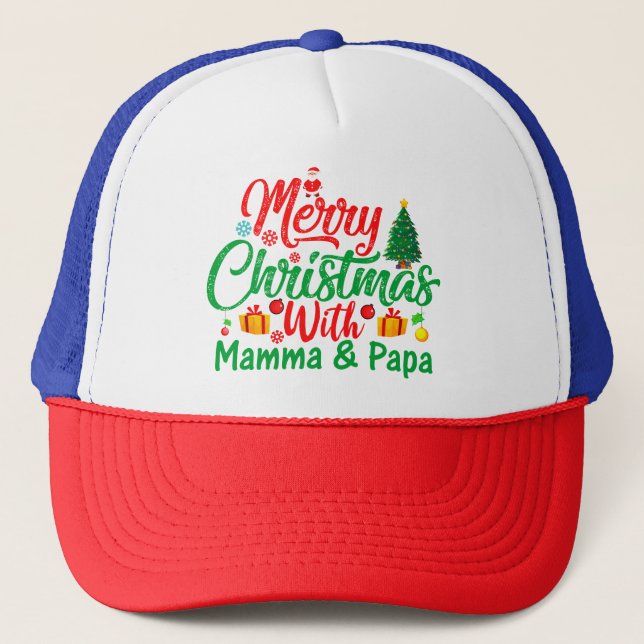 Boné Feliz Natal com a Mamãe e o Papai-42705 (Frente)