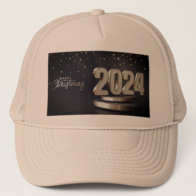 Boné Feliz Natal de 2024 - Impressão de Humor Festivo K (Frente)