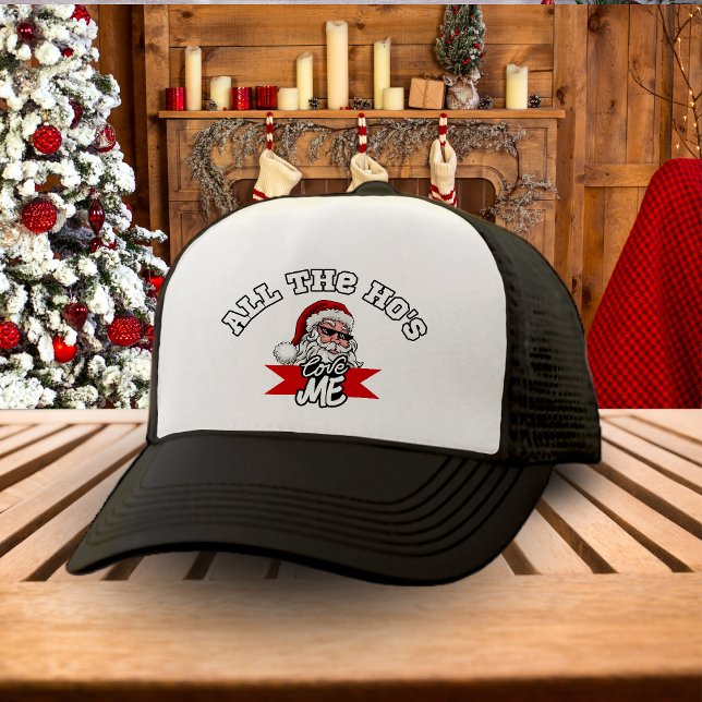 Boné Feliz Natal do Papai Noel Ho Ho Ho Sujo Piada Nata (Funny Santa Claus Ho Ho Ho Dirty Joke Christmas Trucker Hat)