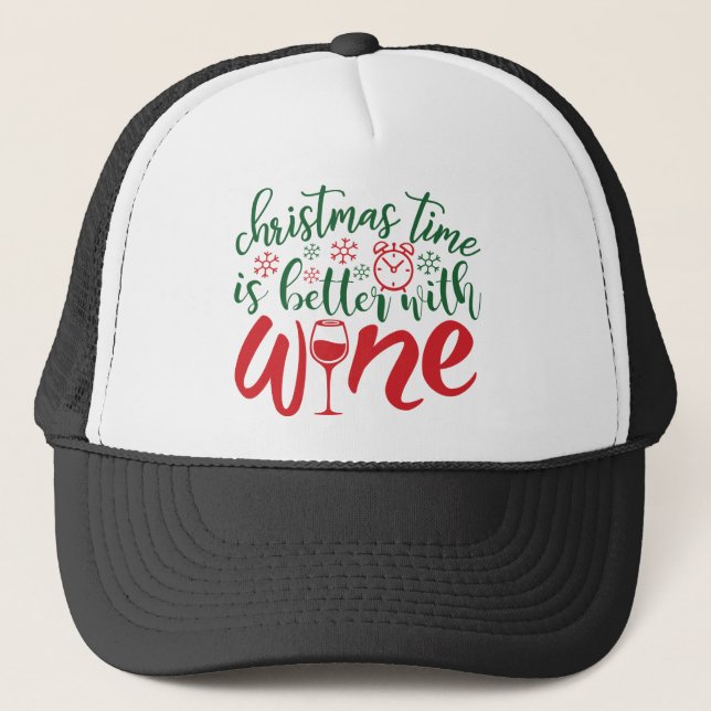 Boné Feliz Natal é melhor com vinho (Frente)