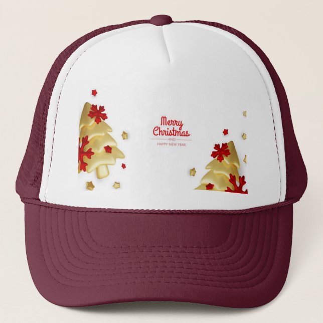 Boné Feliz Natal Feliz Ano Novo Gorro de Festa (Frente)