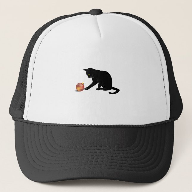 Boné Feliz Natal Gato Engraçado (Frente)