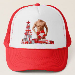 Boné Feliz Natal SlipperyJoe presente vermelho branco p