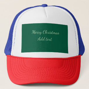 Boné Feliz Natal verde plano solo holida