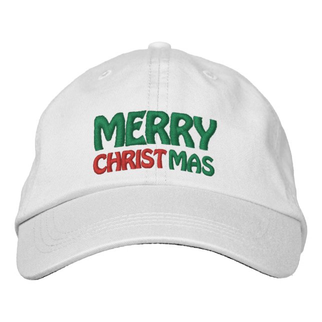 Boné Feliz Natal Vermelho Branco e Verde (Frente)