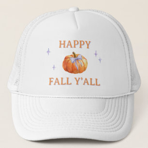 Boné Feliz outono Y'all Pumpkin Arco Cute feminino
