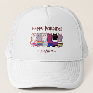 Boné Feliz Purride - Gatos do Orgulho LGBTQ