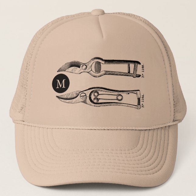 Boné Ferramentas de jardinagem VINTAGE Impressoras Mono (Frente)