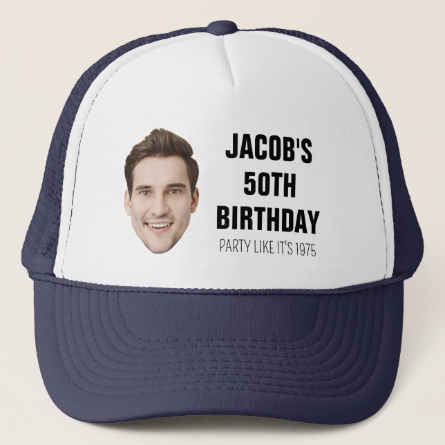 Boné Festa de aniversário de Foto Personalizada 30 de 4 (Frente)