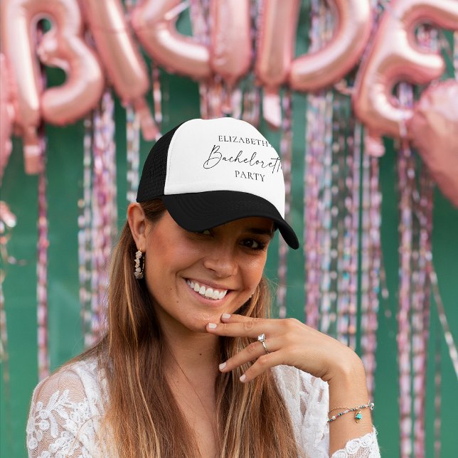 Boné Festa de solteira de Tinta de Caligrafia Minimalis (Choose from a variety of hat colors)