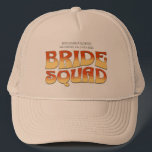 Boné Festa de solteira Vintage Bride Squad Bridesmaid<br><div class="desc">Faça um salto na sua próxima festa de solteira com esta incrível mercadoria personalizada de festa de solteira retrorada. Quer estejas a celebrar uma viagem de praia, férias de raparigas, ou feriado de melhores amigos, esta mercadoria de festa de solteira de rancho personalizada é o complemento perfeito para a tua...</div>