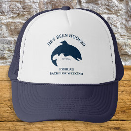 Boné Festa de solteiro de pesca Ele foi Marinho viciado