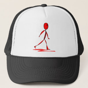 Boné Figura Man Stick Ribbon Red Walking Stroll Human