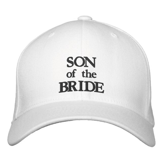 Boné Filho da noiva do casamento elegante branco preto (Frente)