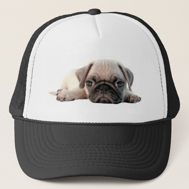 Boné filhote de cachorro adorável do pug (Frente)