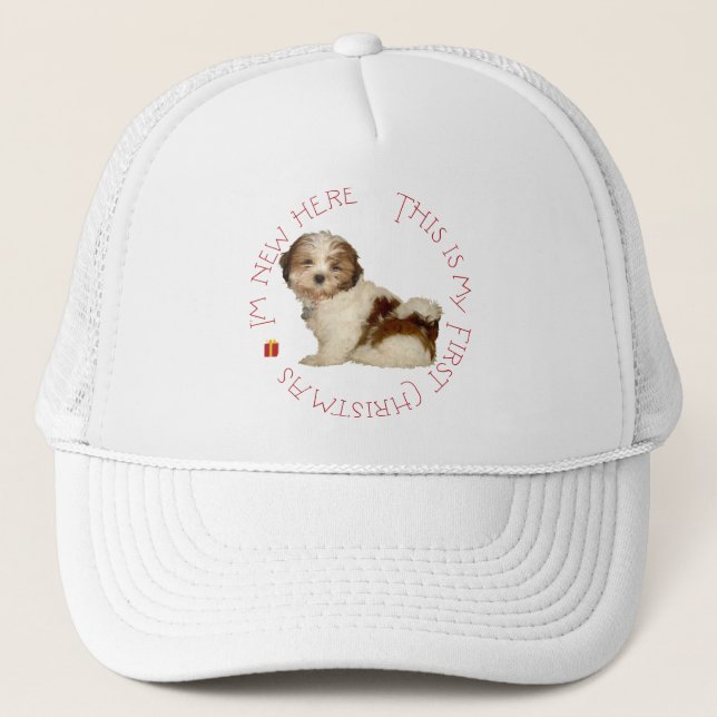 Boné Filhote de Shih Tzu Primeiro Natal (Frente)