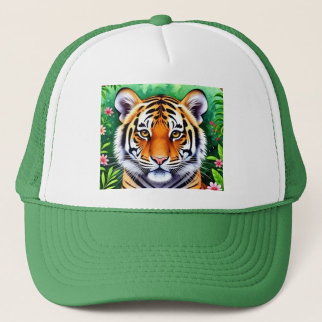 Boné Filhote de tigre botânico ousado (Frente)