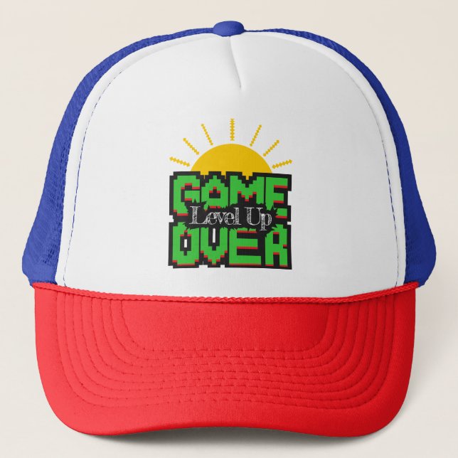 Boné Fim de Jogo, Reviva jogos retrô com, suba de nível (Frente)