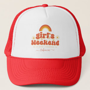 Boné Fim de Semana das Garotas Retro Nome Personalizado