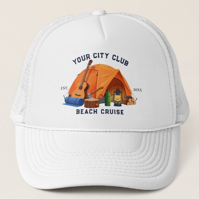 Boné Fim de Semana de Acampamento Simples e Moderno Des (Frente)