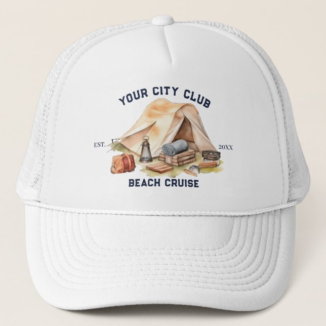 Boné Fim de Semana de Acampamento Simples e Moderno par (Frente)