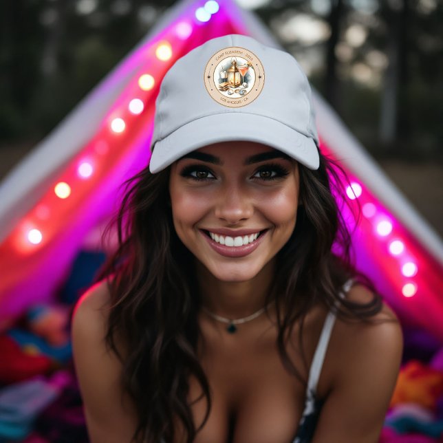 Boné Fim de Semana de Despedida de Solteira Camp Bride (Camp Bride Bachelorette Weekend Trucker Hat)