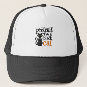 Boné Fingir que sou um gato preto camiseta de Halloween
