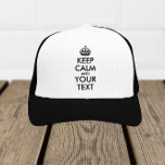 Boné Fique calma e continue - Crie o seu<br><div class="desc">Faça seu próprio Design personalizado mantenha-se calmo e continue com o texto. É um slogan muito popular para pessoas amantes divertidas e todos.</div>